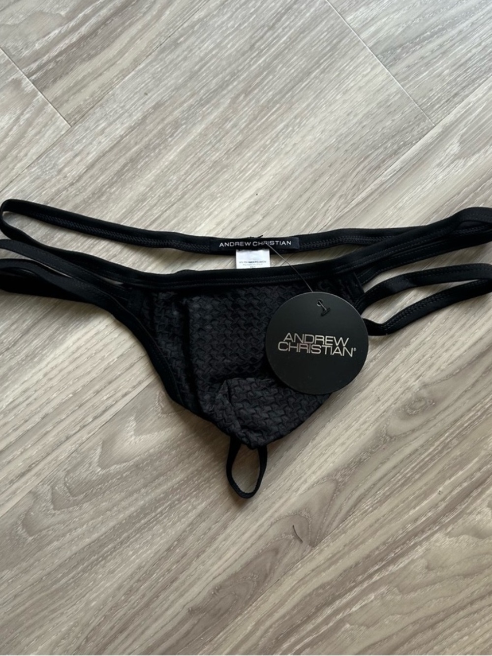 Andrew Christian | Martel Mesh Spider Thong with Almost Naked in Onyx Black - Picture 2 of 16